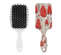 Pettine per massaggio a fungo rosso e bianco, per uomini e donne, spazzola per capelli lunghi, corti, sottili, ricci, lisci o ondulati, pettine con cuscino d'aria con manico, regalo per donne