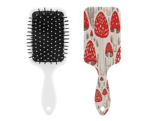 Pettine per massaggio a fungo rosso e bianco, per uomini e donne, spazzola per capelli lunghi, corti, sottili, ricci, lisci o ondulati, pettine con cuscino d'aria con manico, regalo per donne