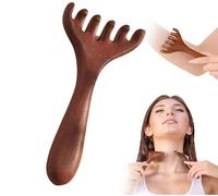 Pettine per massaggio dei meridiani a sei artigli, strumento massaggiante per terapia tattile, pettini per massaggio rilassante per tutto il corpo, strumento Gua Sha in legno naturale (B)