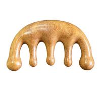 Pettine per massaggio del cuoio capelluto in legno, strumento di massaggio naturale della testa districante dei denti larghi, accessorio per la toelettatura dei capelli antistatico, accessorio per la