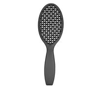 Pettine per massaggio Design cavo Curva Maniglia antiscivolo Allevia la pressione sulla testa Evita la perdita di capelli Spazzola per capelli per barbiere domestico Materiale (nero-ovale)