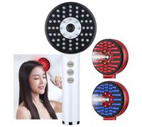 Pettine Per Massaggio Elettrico EMS,Pettine Per Massaggio Con Fototerapia A Luce Rossa E Blu, Massaggiatore Per Testa Del Cuoio Capelluto Nano Atomizzato,Per Stimolare La Crescita Dei Capelli,White