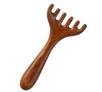 Pettine per massaggio meridiano a sei artigli, pettine per terapia a cinque tocchi, per rilassamento, pettine per massaggio meridiano della testa, strumento in legno Gua Sha per la cura di cuoio