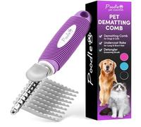 Pettine per peli di barboncino con lame di sicurezza lunghe da 6,3 cm in acciaio per districare peli opachi o annodati, accessori sicuri per la toelettatura di cani, gatti a pelo lungo, conigli,