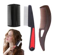 Pettine Per Pidocchi, 3 Pezzi Pettine Antiforfora, PettineMetallo Pidocchi, PettineForfora Capelli, PettineDenti Strettissimi, Pettini Per La Rimozione Della Forfora A Denti Fini In Acciaio Inox