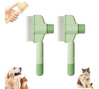 Pettine per pulci autopulente per animali domestici, 2025, pettine per la rimozione dei peli degli animali domestici, con pulsante di rilascio, spazzola per la toelettatura e pulci per gatti e cani,