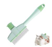 Pettine per pulci per cani - Pettine per pulci autopulenti per cani a lungo termine - Spazzola ergonomica per la cura della pelliccia con bottone vuoto, pratica per la corsia e la casa, il design