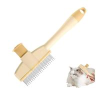 Pettine per Pulci per Gatti,Spazzola Autopulente per Cani a Lungo | con Pulsante di Sgancio e Design Ergonomico per Rimuovere il Sotto
