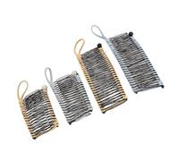 Pettine per Rivettatura Vintage, Accessorio per Capelli a Banana con Impugnatura Piccola, Senza Pieghe, 4 Pezzi per Capelli Ricci