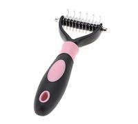 Pettine per Sgrassare, Rastrello Sottopelo Doppio Lato per Gatti Strumento per Toelettatura Animali Domestici Spazzola per Pettine Professionale a Nodo per Cane (Rosa)