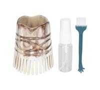 Pettine per shampoo a corno corto massaggiante Pettine per graffiare il cuoio capelluto con corno corto con bottiglia di olio essenziale 20 ml marrone chiaro per uso domestico