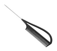 Pettine per Styling Chioma con Coda in Metallo e Plastica Nera | Struttura Sezionatrice, Leggero e Multifunzione, per Trecce, Tintura, Mèches, Casa e Salone