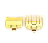 Pettine per tagliacapelli stile pompadour retrò, accessorio professionale per parrucchieri, con pettini gui galvanizzati 1,5 mm e 4,5 mm, adatto per guide di taglio in acciaio inox (oro).