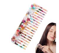 Pettine per tartarughe | Pettine districante a pelo largo con da viaggio antistatica, marmorizzata e piccola | Pettine lucidato tagliato a mano per capelli ricci, ondulati e fini, prodotto in