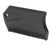 Pettine per tavola da surf con bordi seghettati e dritti per rullo di cera e trazione, chiave a pinna integrata, in plastica, per tavole da sport acquatici, nero, circa 8,5 x 4 cm