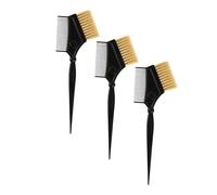 Pettine per Tintura Capelli 3 Pezzi in ABS Nero Manico Ergonomico | Uso Domestico e Salone, Setole Flessibili e Rigide, Applicatore per Balsamo, Set da Tre, Controllo alla Base dei Capelli