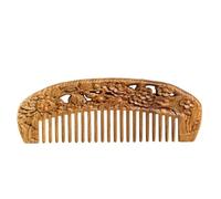 Pettine Pettine a denti larghi in legno massello con pettine for capelli lunghi intagliato for capelli ricci Pettine da viaggio in stile cinese, antistatico e antiannodamento Spazzola per capelli