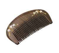 Pettine piccolo in legno di sandalo dorato con struttura in legno e denti fini, regalo for massaggio alla testa antistatico