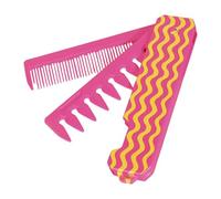 Pettine pieghevole 3 in 1 per raccogliere i capelli, districante per denti fini e larghi, tasca da viaggio per donne e uomini