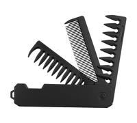 Pettine Pieghevole 3 in 1 Per Uomo, Pettine Portatile Con Denti Fini E Denti Larghi, Styling Barba E Baffi, Da Viaggio Pieghevole, Compatto Per Cura Quotidiana Di Capelli E Barba (Nero)