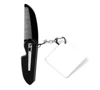 Pettine pieghevole da barba con pettine per baffi, piccolo pettine tascabile per uomini per la cura quotidiana e la cura dei capelli