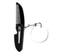 Pettine pieghevole da barba con pettine per baffi, piccolo pettine tascabile per uomini per la cura quotidiana e la cura dei capelli