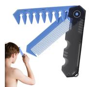 Pettine pieghevole | Denti fini/ruvidi per il viaggio con testa d'olio, strumento compatto per la cura quotidiana della barba baffi capelli della testa e lo styling del papà