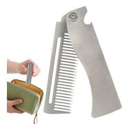 Pettine pieghevole - Pettine per lo styling in acciaio inox, strumento per la cura della barba | Spazzola per capelli tascabile per uomini, pettine lisciante compatto, pettine professionale per la