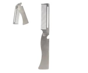 Pettine pieghevole - Pettine tascabile per barba, mini spazzola per capelli | spazzola per capelli da viaggio in acciaio | anti-scottatura portatile riscaldata a caldo per uomini per uso