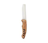 Pettine pieghevole professionale in metallo dal design compatto per lo styling della barba e la cura dei capelli, con manico ergonomico in legno, pettine tascabile in metallo per la toelettatura