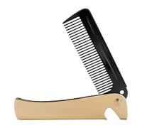 Pettine Pieghevole Tascabile in Acciaio Inossidabile Oro | Portatile, Formato Compatto, Accessorio per Acconciature da Viaggio, Finitura Metallica Elegante