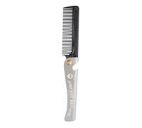 Pettine pieghevole tascabile in acciaio inox per la toelettatura dei baffi, colore nero