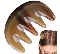 Pettine portatile in corno di bufalo con massaggiatore del cuoio capelluto - Strumento portatile e compatto per il massaggio della testa per il relax quotidiano