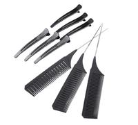 Pettine Professional Hair Dye Highlighting Comb Set Efficient Split Tooth Design, Non-Slip Grip, Styling Tools(Black Comb Set 2)