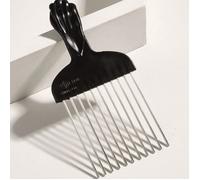 Pettine professionale in acciaio per salone di parrucchiere, pettine per styling con testina in olio, 1 pezzo, manico in plastica nera, pettine in acciaio inossidabile, di alta qualità, spazzola, spaz