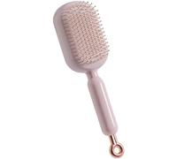 Pettine retrattile a cuscino d'aria, massaggiatore autopulente per cuoio capelluto, spazzola antistatica per districare e volumizzare senza intoppi, spazzola portatile rosa con manico ergonomico, 24,9