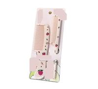 Pettine Set di 2 pettini for capelli carini a forma fragola for ragazze, parrucchiere portatile(2pcs peach)
