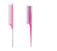 Pettine Set di 2 pettini for lo styling dei capelli, spazzola for cotonare, tripli, strumenti for la coda bordi, strumento for trecce ad anello(Pink)