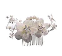 Pettine Sposa per Capelli Pettine Laterale Per Capelli Da Sposa Pettine Per Capelli Da Sposa Pettine Per Capelli Con Strass Fiore Di Seta Copricapo Decorazione Acconciatura Capelli