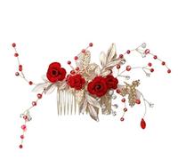 Pettine Sposa per Capelli Pettine Per Capelli Inserto Pettine Fiore Smaltato Forcina Accessori Per Capelli Da Sposa Pettine Laterale Per Capelli Pezzi Per La Testa Di Perle Decorazione Acconciatura Ca