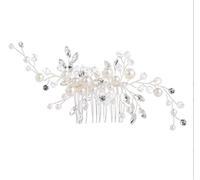 Pettine Sposa per Capelli Pettine per capelli Inserto pettine Fiore smaltato Forcina Accessori per capelli da sposa Pettine laterale per capelli Pezzi per la testa di perle Decorazione Acconciatura Ca