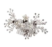 Pettine Sposa per Capelli Pettini laterali per capelli Pettine per capelli da sposa da sposa Pettine per capelli in oro bianco Accessori per capelli con perle Fermagli per capelli da sposa Decorazione