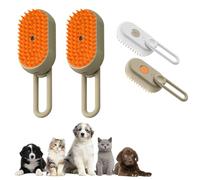 Pettine Spray Intelligente per Gatti e Cani, Spazzola Toelettatura Animali Domestici autopulente 3 in 1 con Massaggio Delicato, Strumento Multifunzionale la Depilazione Spargere Districare(Kaki)