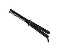 Pettine Taglierina in acciaio inossidabile Practice Farfalla Formazione Taglierina Pieghevole Cutter for Camping Outdoor Camping Strumento utensile Dorme Barbiere Pettine Capelli(Noir)