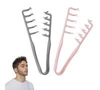 Pettine volumizzante per capelli a denti larghi, per uomini e donne, soffici e ricci, per radici volumizzanti, strumento per la toelettatura delle cuciture con frangia, grigio e rosa (2 pezzi)