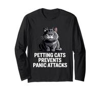 Petting Cats Prevents Panic Attacks - Cat Anxiety Maglia a Manica