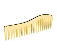 Pettini a Denti Larghi,18x 5cm Pettine Districante Senza Manico,Pettine Plastica Professionale per styling per Capelli per Capelli Ricci o Lisci Capelli Bagnati o Asciutti,Facile da pulire(D'oro)