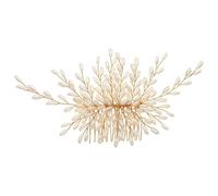 Pettini a Forcina Pettine for capelli con perle da sposa, copricapo for banchetti nuziali Accessori per Capelli(Gold)