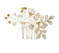 Pettini e spille per capelli con fiori, accessori per matrimoni, compleanni, damigelle, blu, rosa, verde, bianco e rosso (bianco)