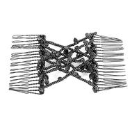 Pettini elastici per capelli magici per donna, fermaglio 2 pezzi (Nera) | Fermaglio per capelli a doppio pettine, fermagli per capelli elastici Pettine per capelli elastico Acconciatura vintage